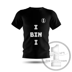 Camiseta „I BIN I” negra