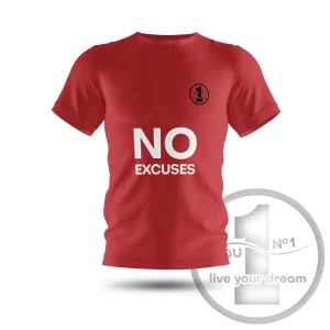 Camiseta „No excuses” roja
