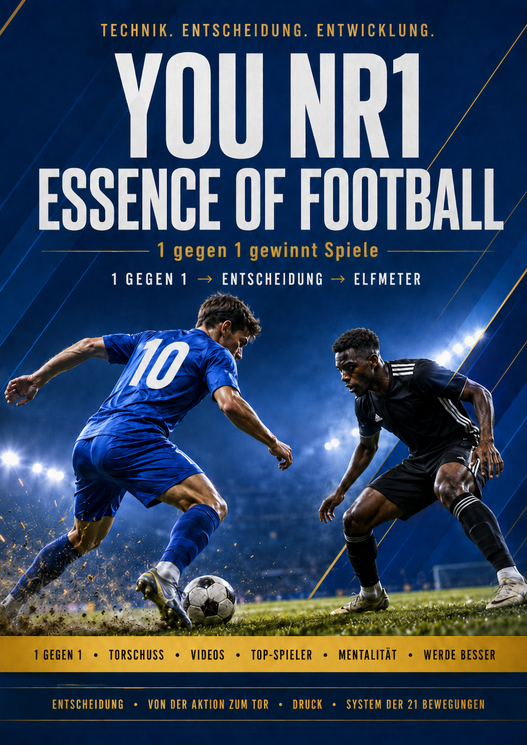 YouNr1 Essence of Football — concepto de portada del libro